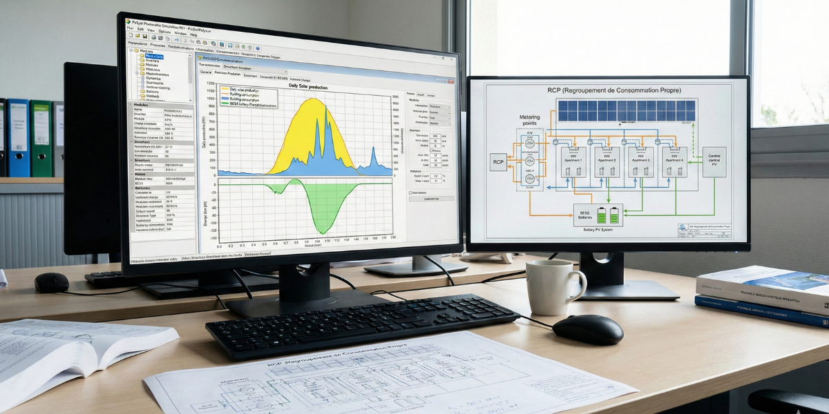 Ingénierie impulse Sàrl : Simulation de productivité solaire, dimensionnement batteries BESS et gestion RCP.